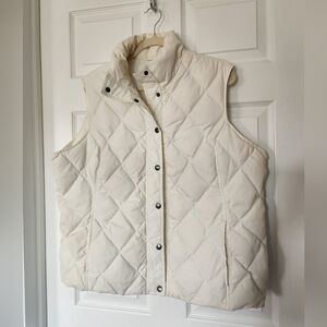 Lands' End Off-White Quilted Vest